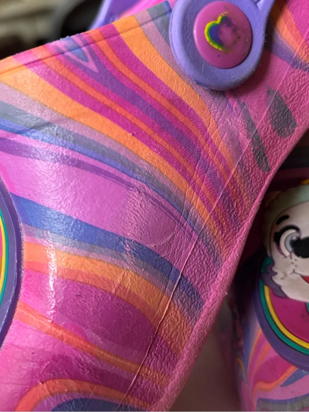 Paw Patrol Skye Everest Girls Clogs Size 9/10 Pink Purple Rainbow Tie Dye shoes